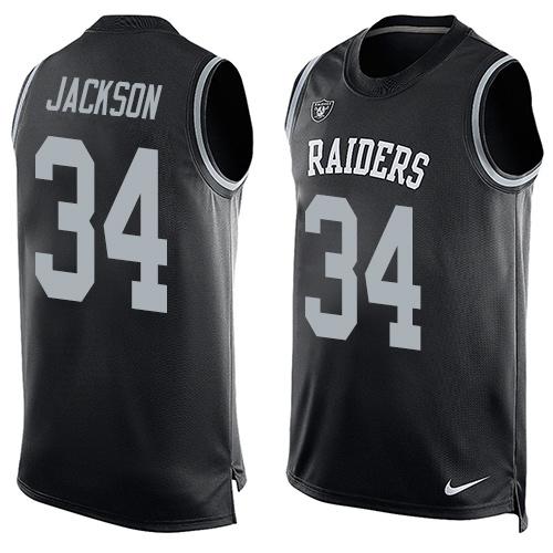 Nike Raiders #34 Bo Jackson Black Team Color Men's Stitched NFL Limited Tank Top Jersey - Click Image to Close